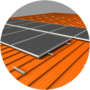 PV Montage Trapezblech mit P-mini Kurzschienen