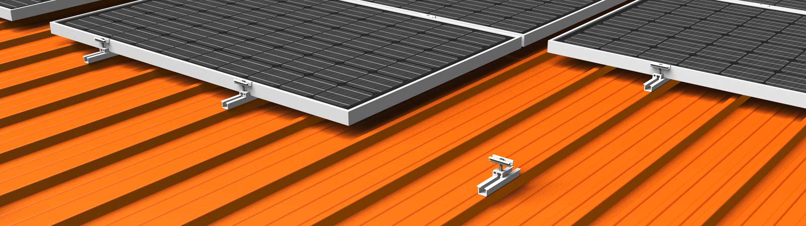 PV-Montage Schrägdach Trapezblech P-mini Kurzschienen