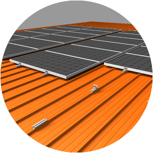 PV Montage Trapezblech mit P-mini Kurzschienen